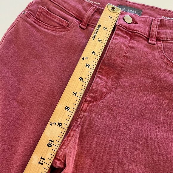 DL1961 Farrow Cropped High Rise Instasulpt Skinny Wine Colored Jeans Womens 29 - Picture 9 of 12